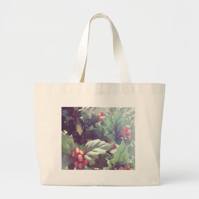 Cactus and Christmas decorations Large Tote Bag (Front)