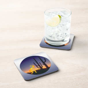 Cactus and Kokopelli Round Coaster