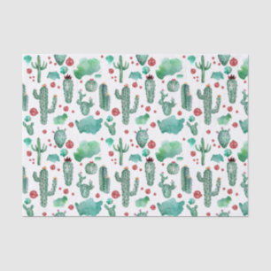 cactus and ladybug pattern -white background tissue paper