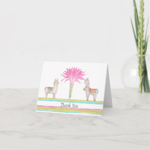 Cactus and Llama Thank You Card