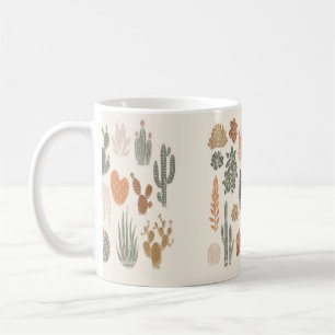 Cactus and succulent seamless pattern coffee mug