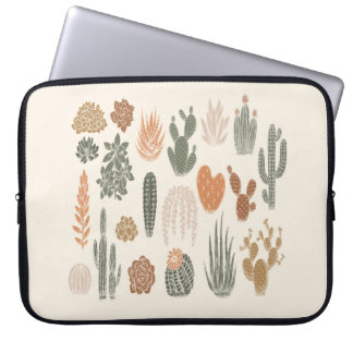 Cactus and succulent seamless pattern laptop sleeve