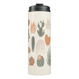 Cactus and succulent seamless pattern thermal tumbler
