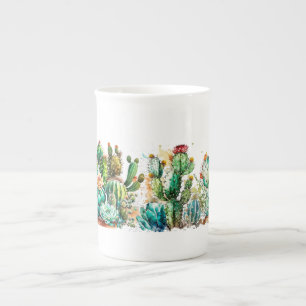 Cactus and Succulents Bone China Mug