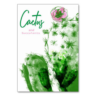 Cactus And Succulents Table Number