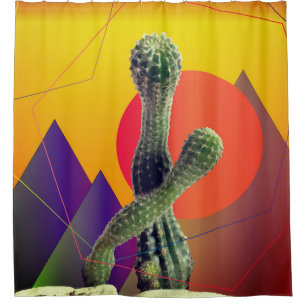Cactus and Sun Shower Curtain