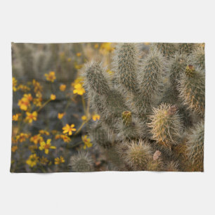 Cactus and Wildflowers Tea Towel
