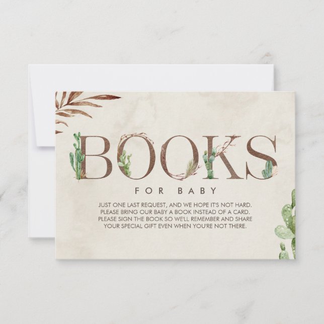 Cactus Baby Shower Book Request Enclosure Card (Front)