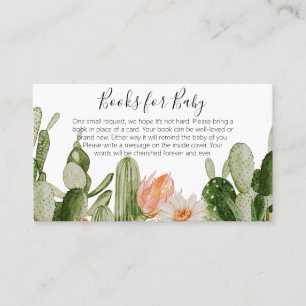 Cactus Baby Shower Books for Baby Business Card
