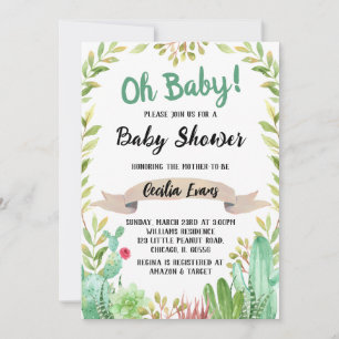 Cactus Baby Shower Invitation