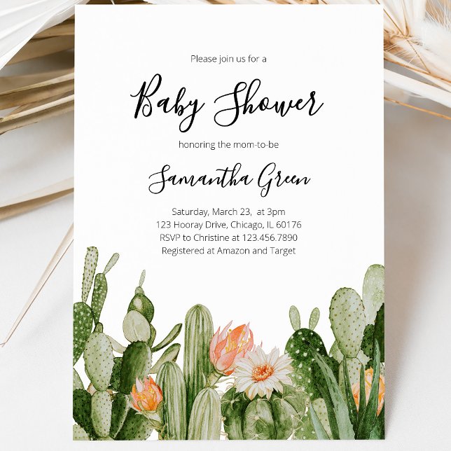 Cactus Baby Shower Invitation (Creator Uploaded)