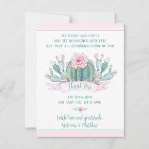 Cactus Baby Shower Thank You Cards