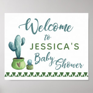 Cactus Baby Shower Welcome Sign