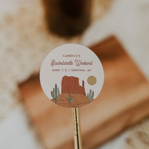 Cactus Bachelorette Desert Bachelorette Favour Classic Round Sticker