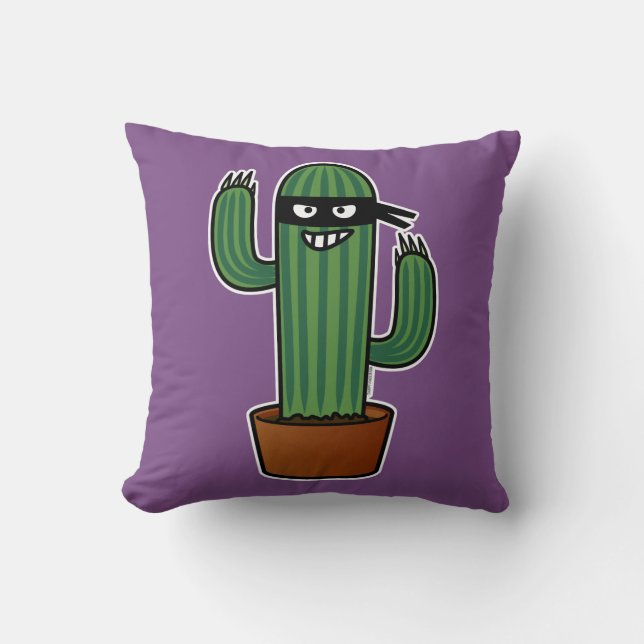Cactus bandido ninja masked sneaky bandit cushion (Front)