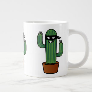 Cactus bandido ninja masked sneaky bandit large coffee mug
