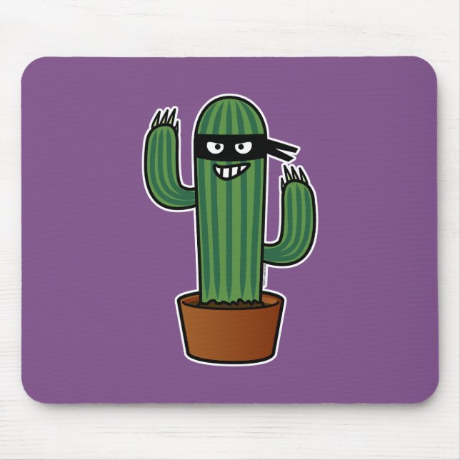 Cactus bandido ninja masked sneaky bandit mouse pad (Front)