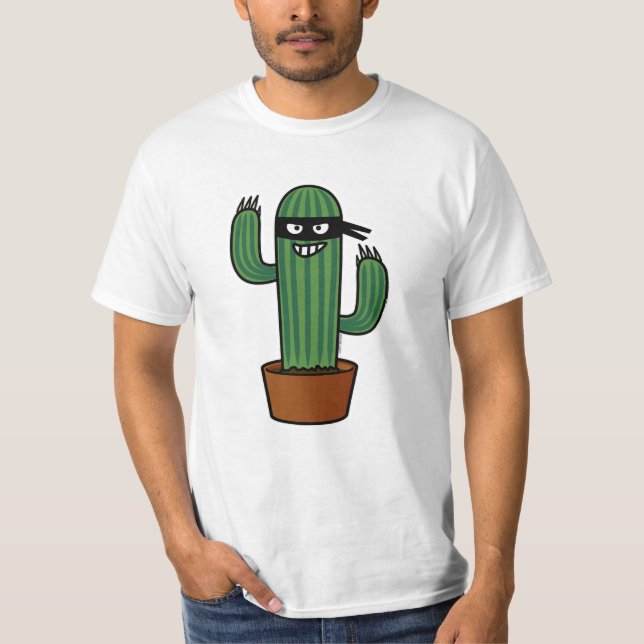 Cactus bandido ninja masked sneaky bandit T-Shirt (Front)