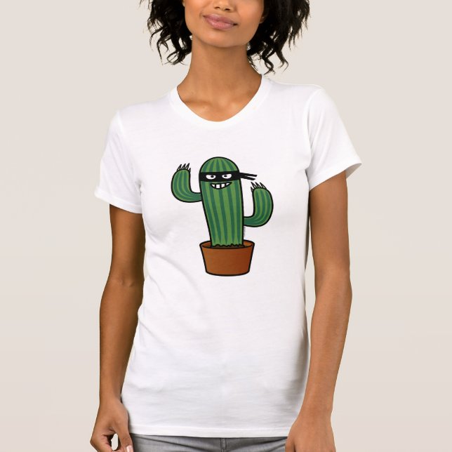 Cactus bandido ninja masked sneaky bandit T-Shirt (Front)