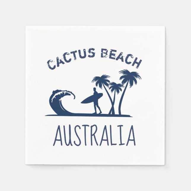 Cactus Beach Surfing Australia Napkin (Front)