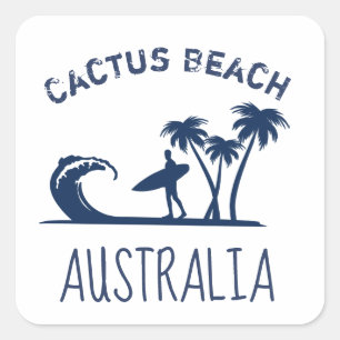 Cactus Beach Surfing Australia Square Sticker