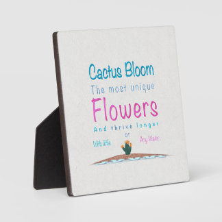 Cactus Bloom Caption Plaque