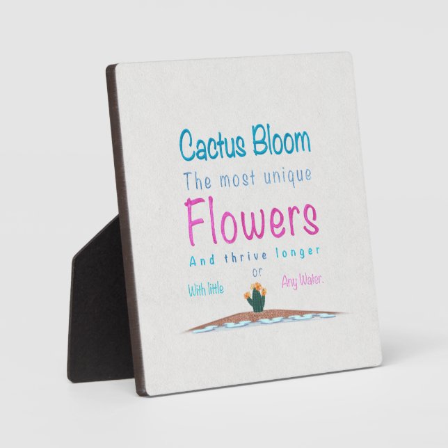 Cactus Bloom Caption Plaque (Front)