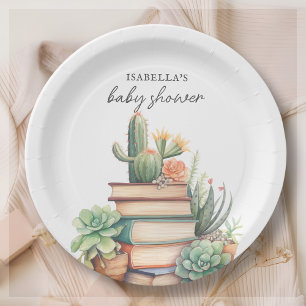 Cactus Book Themed   Baby Shower  Paper Plate