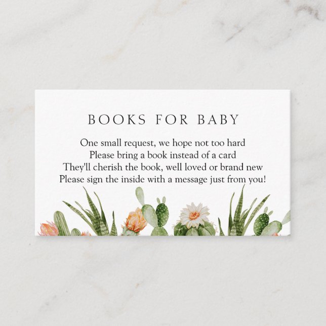 Cactus Books for Baby Enclosure Card (Front)