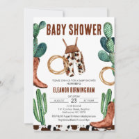 Cactus Boots Rodeo Cowboy Baby Shower