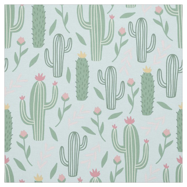 Cactus botanical pattern fabric (Swatch)