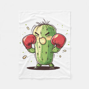 Cactus Boxer Funny Humourous Ly Punch Fleece Blanket