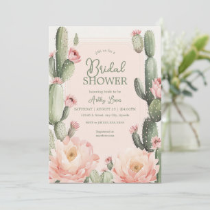 Cactus Bridal shower Boho Cacuts Invitation