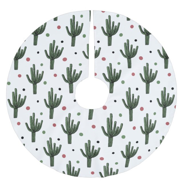 Cactus Brushed Polyester Tree Skirt (Front)