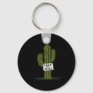 Cactus Cacti Funny Art Humor Sweet Hugs Key Ring