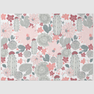 Cactus Cacti Pink Mint Succulents Tissue Paper