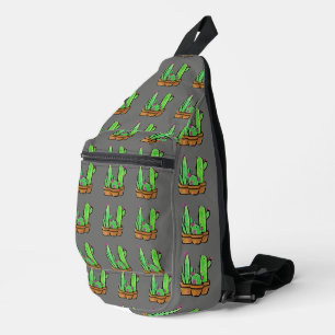  Cactus cacti succulents pattern grey Sling Bag