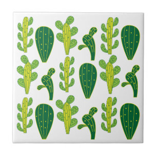 Cactus Cacti Succulents Pattern Tile