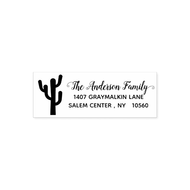 Cactus Calligraphy Address Family Handwritten Self-inking Stamp (Design)