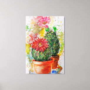 Cactus Canvas Print Watercolor Painting