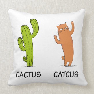 Cactus Catcus, Funny Cat Gift, Cactus & Cat Lover Cushion