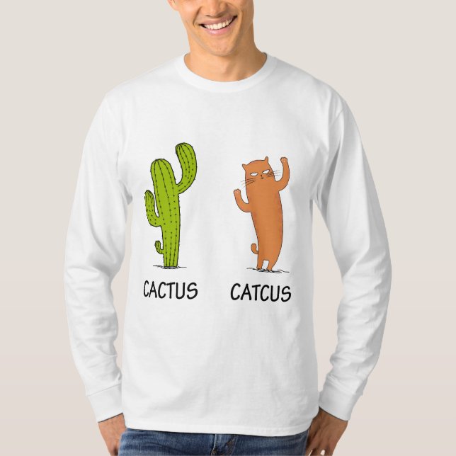 Cactus Catcus, Funny Cat Gift, Cactus & Cat Lover T-Shirt (Front)