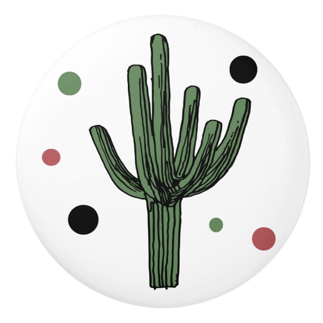Cactus Ceramic Knob (Front)