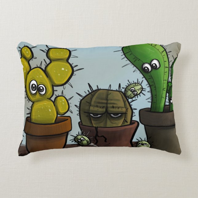Cactus characters  decorative cushion (Front)
