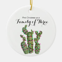 Cactus Christmas as a Family of Three