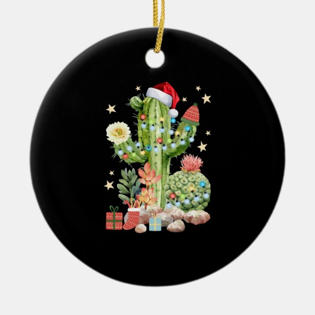 Cactus Christmas Decoration T Shirt (Front)