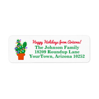 Cactus Christmas Lights Arizona Return Address