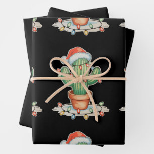 Cactus Christmas Lights Xmas Funny Holiday Family Wrapping Paper Sheet