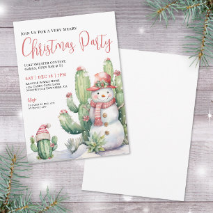 Cactus Christmas Party Invitation