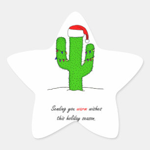 Cactus Christmas Star Sticker